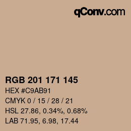 カラーコード: RGB 201 171 145 | qconv.com