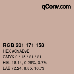 カラーコード: RGB 201 171 158 | qconv.com