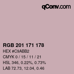 カラーコード: RGB 201 171 178 | qconv.com
