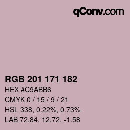 カラーコード: RGB 201 171 182 | qconv.com