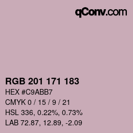 カラーコード: RGB 201 171 183 | qconv.com