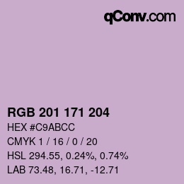 Color code: RGB 201 171 204 | qconv.com