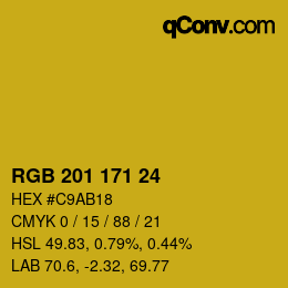颜色代码: RGB 201 171 24 | qconv.com