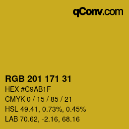 カラーコード: RGB 201 171 31 | qconv.com