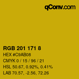 カラーコード: RGB 201 171 8 | qconv.com