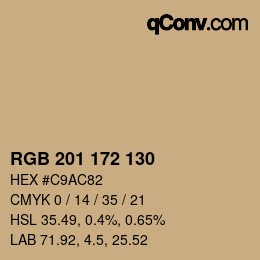 Color code: RGB 201 172 130 | qconv.com