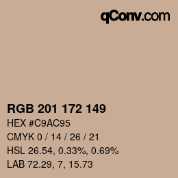 Color code: RGB 201 172 149 | qconv.com