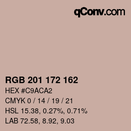 カラーコード: RGB 201 172 162 | qconv.com
