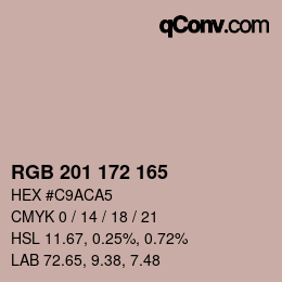 Color code: RGB 201 172 165 | qconv.com