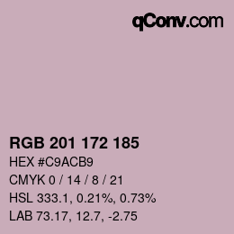 カラーコード: RGB 201 172 185 | qconv.com