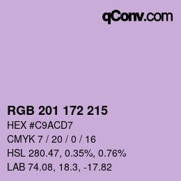 Color code: RGB 201 172 215 | qconv.com
