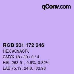 Color code: RGB 201 172 246 | qconv.com