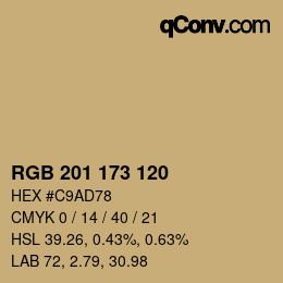 Farbcode: RGB 201 173 120 | qconv.com