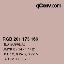 Color code: RGB 201 173 166 | qconv.com