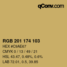 カラーコード: RGB 201 174 103 | qconv.com