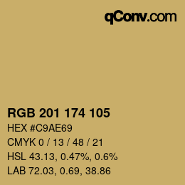 Color code: RGB 201 174 105 | qconv.com