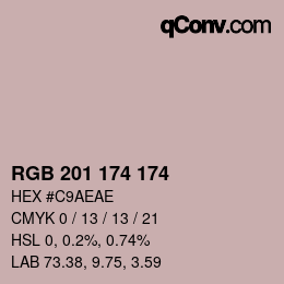 Color code: RGB 201 174 174 | qconv.com