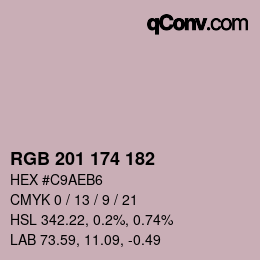 カラーコード: RGB 201 174 182 | qconv.com