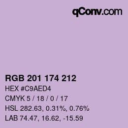Color code: RGB 201 174 212 | qconv.com