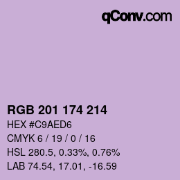 Código de color: RGB 201 174 214 | qconv.com