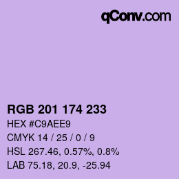 Color code: RGB 201 174 233 | qconv.com