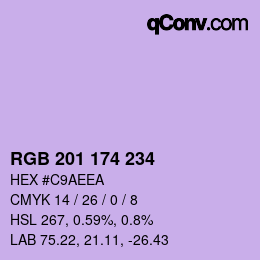 Código de color: RGB 201 174 234 | qconv.com
