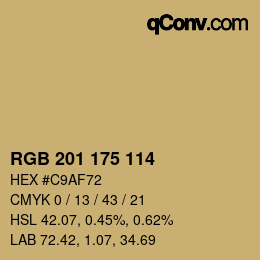 Color code: RGB 201 175 114 | qconv.com