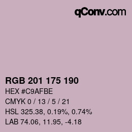 Color code: RGB 201 175 190 | qconv.com