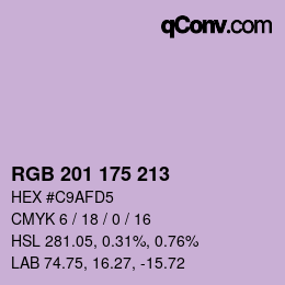 Color code: RGB 201 175 213 | qconv.com
