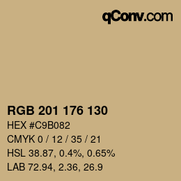カラーコード: RGB 201 176 130 | qconv.com