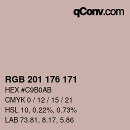 Color code: RGB 201 176 171 | qconv.com