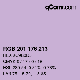 Color code: RGB 201 176 213 | qconv.com