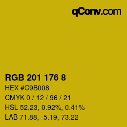 Farbcode: RGB 201 176 8 | qconv.com