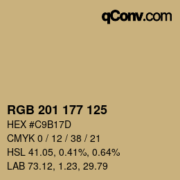 Color code: RGB 201 177 125 | qconv.com