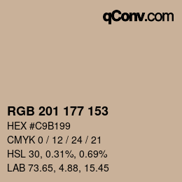 Código de color: RGB 201 177 153 | qconv.com