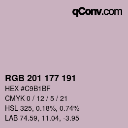 Color code: RGB 201 177 191 | qconv.com