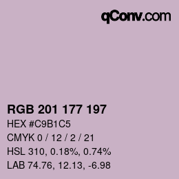 Código de color: RGB 201 177 197 | qconv.com