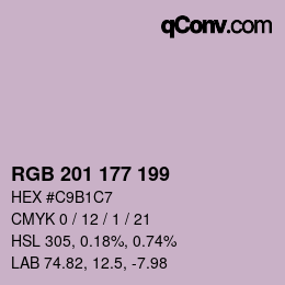 Color code: RGB 201 177 199 | qconv.com