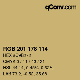 Color code: RGB 201 178 114 | qconv.com