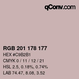 Código de color: RGB 201 178 177 | qconv.com