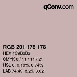 カラーコード: RGB 201 178 178 | qconv.com