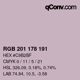 カラーコード: RGB 201 178 191 | qconv.com