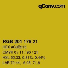 カラーコード: RGB 201 178 21 | qconv.com