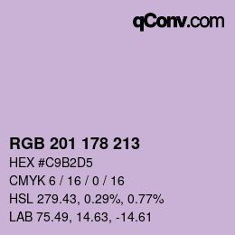 カラーコード: RGB 201 178 213 | qconv.com