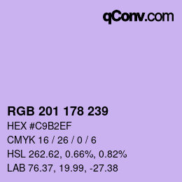 カラーコード: RGB 201 178 239 | qconv.com