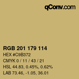 Color code: RGB 201 179 114 | qconv.com