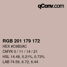 颜色代码: RGB 201 179 172 | qconv.com