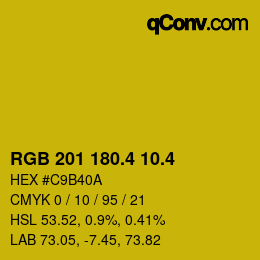 カラーコード: RGB 201 180.4 10.4 | qconv.com