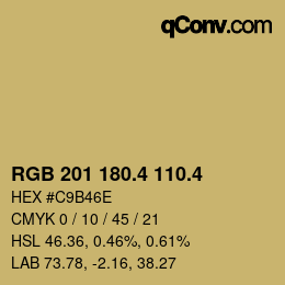 カラーコード: RGB 201 180.4 110.4 | qconv.com