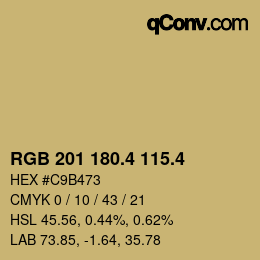 カラーコード: RGB 201 180.4 115.4 | qconv.com